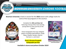 2023 Bowman Chrome University Football Hobby Box