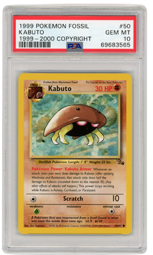 1999-2000 Fossil Kabuto 50/62 PSA 10 (#1325)