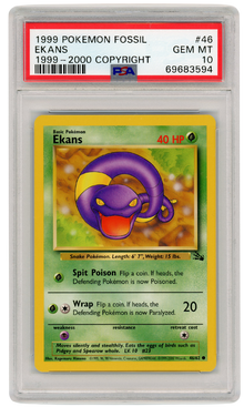 1999-2000 Fossil Ekans 46/62 PSA 10 (#1321)
