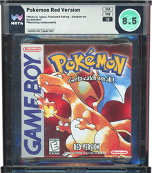 1998 POKEMON RED VERSION SANDSHREW NINTENDO GAME BOY GB WATA 8.5 CIB